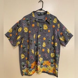 Betty Grable fruit pinup Hawaiian button-front shirt size XL by M.E. Sport